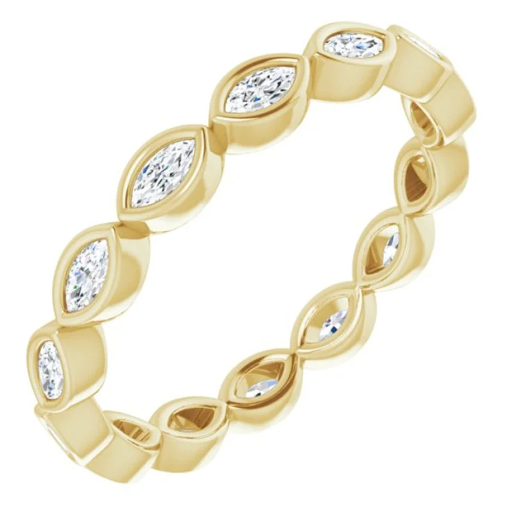 Unique Gold Rings For Wedding Day-14K Yellow 1/2 CTW Natural Diamond Eternity Band Size 7