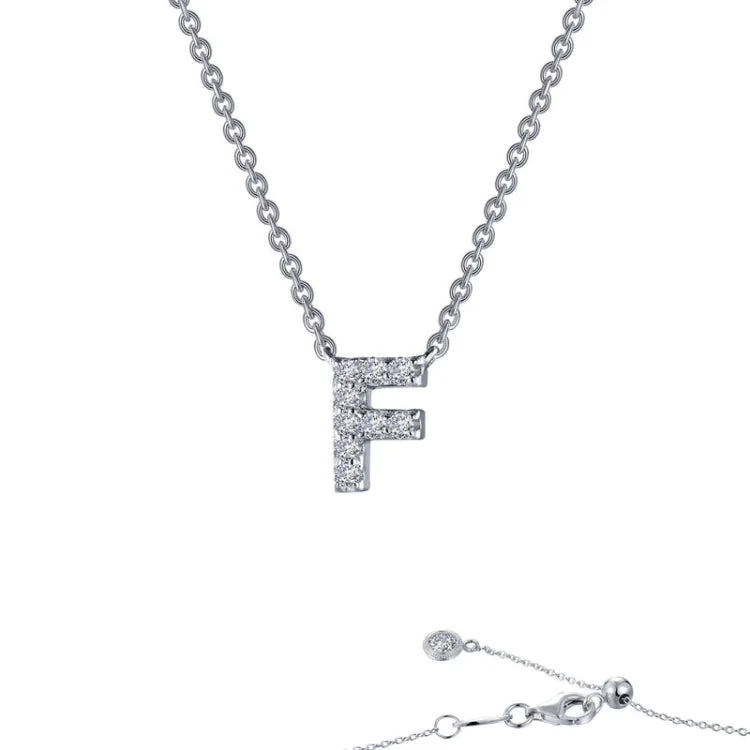 Simple Name Necklace For Casual Wear-Letter F Pendant Necklace