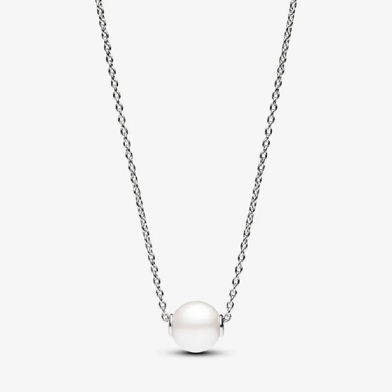 Custom Initial Necklace For Personalized Style-PANDORA : Treated Freshwater Cultured Pearl Collier Necklace - Sterling Silver