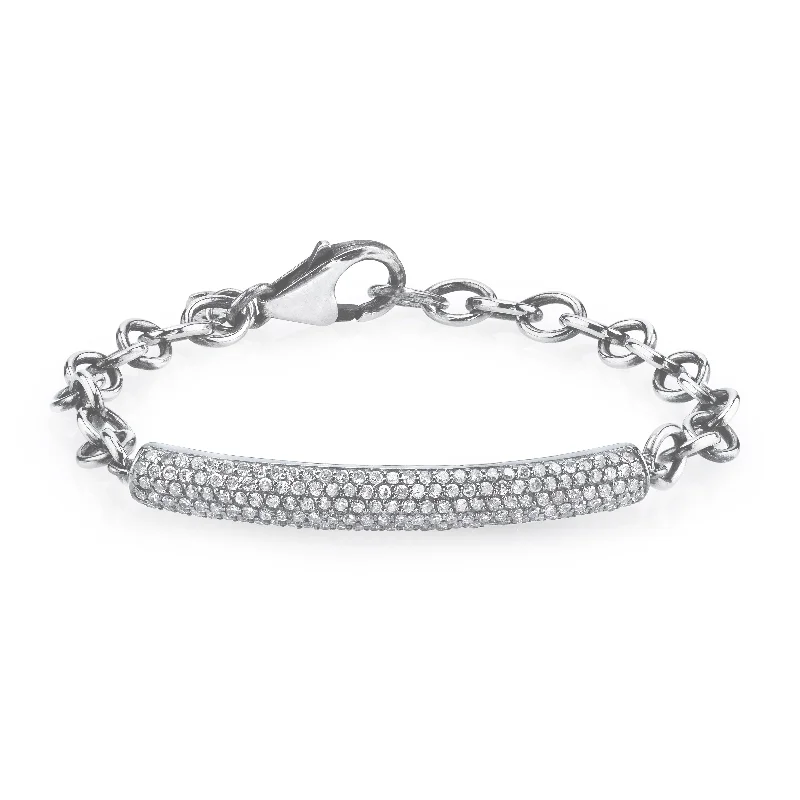 Adjustable Leather Bracelets-Link Chain Bracelet with Diamond Bar  B0000192