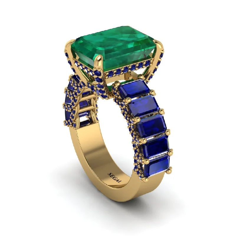 Simple Silver Rings For Wedding Bands-Luxury Emerald Cut Emerald Engagement Ring - Nadia No. 64