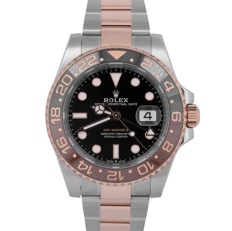 Stylish Watches For Teenagers-2024 NEW PAPERS Rolex GMT-Master II Two-Tone Gold ROOT-BEER 40mm 126711 CHNR BOX