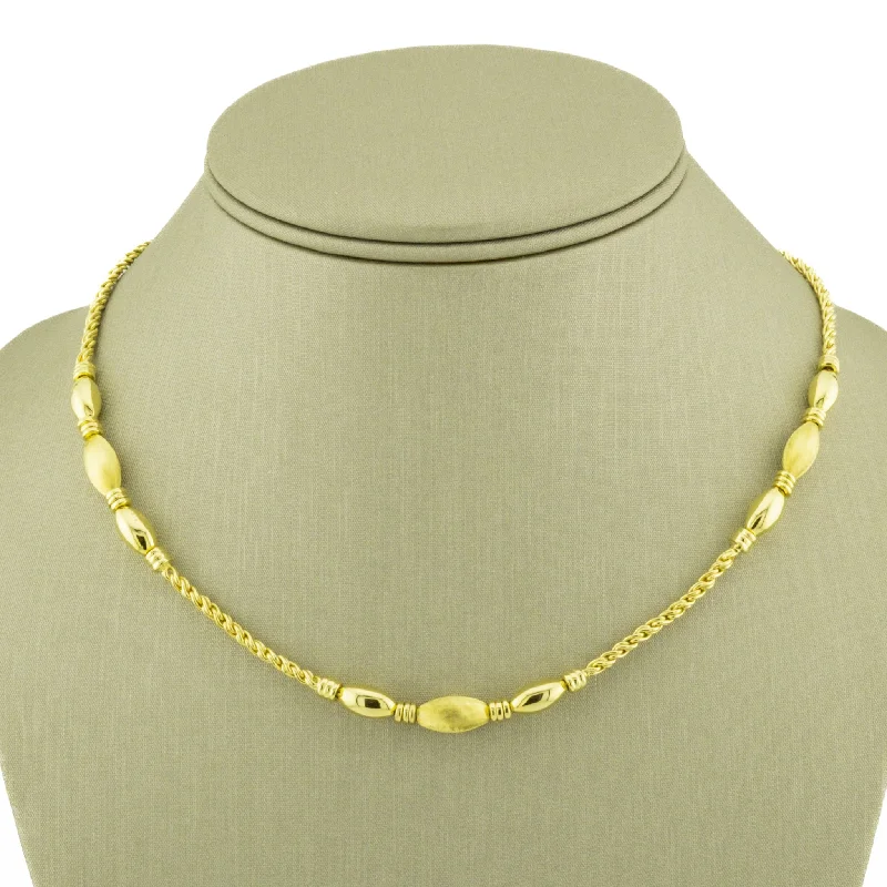 Layered Silver Necklace For Trendy Style-Chiampesan Fashion 16" Necklace in 18K Yellow Gold