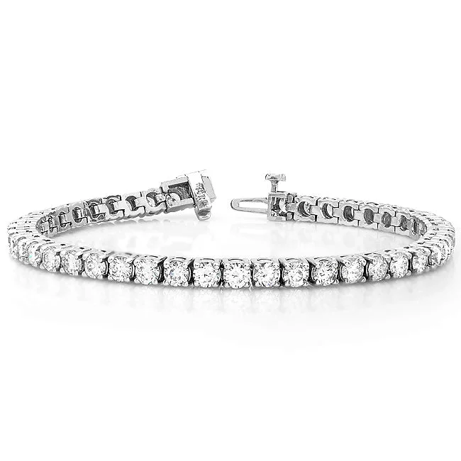 Cute Bracelets For Teens-White Gold 8CTW Diamond Tennis Bracelet