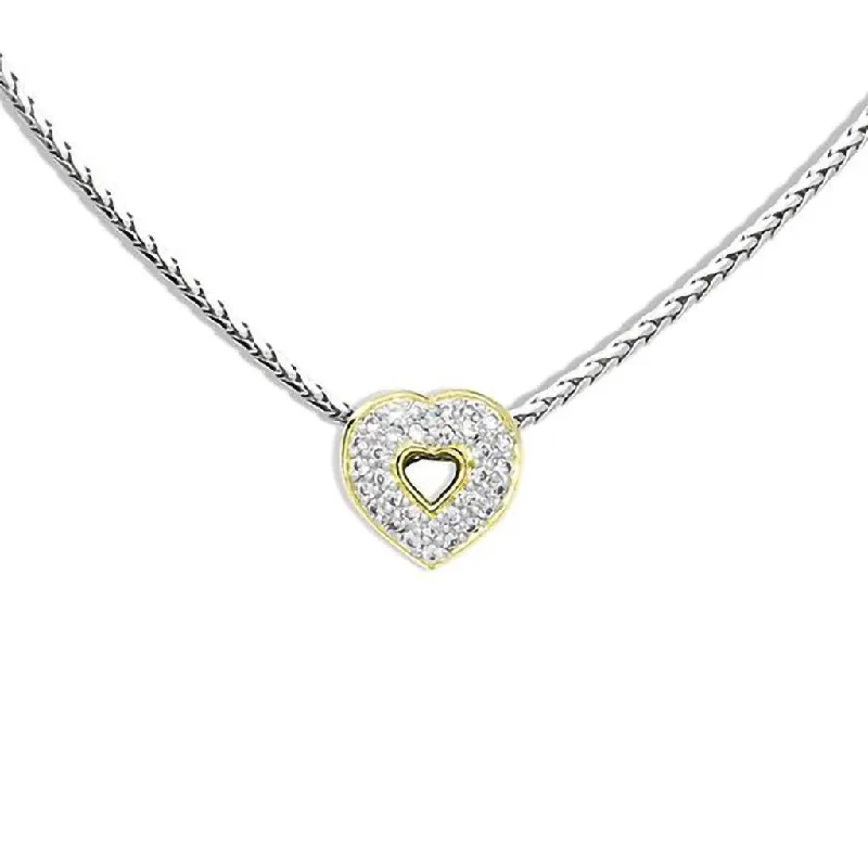 Luxury Diamond Necklace For Proposal Gifts-John Medeiros : Heart Collection Pavé Pendant with Chain