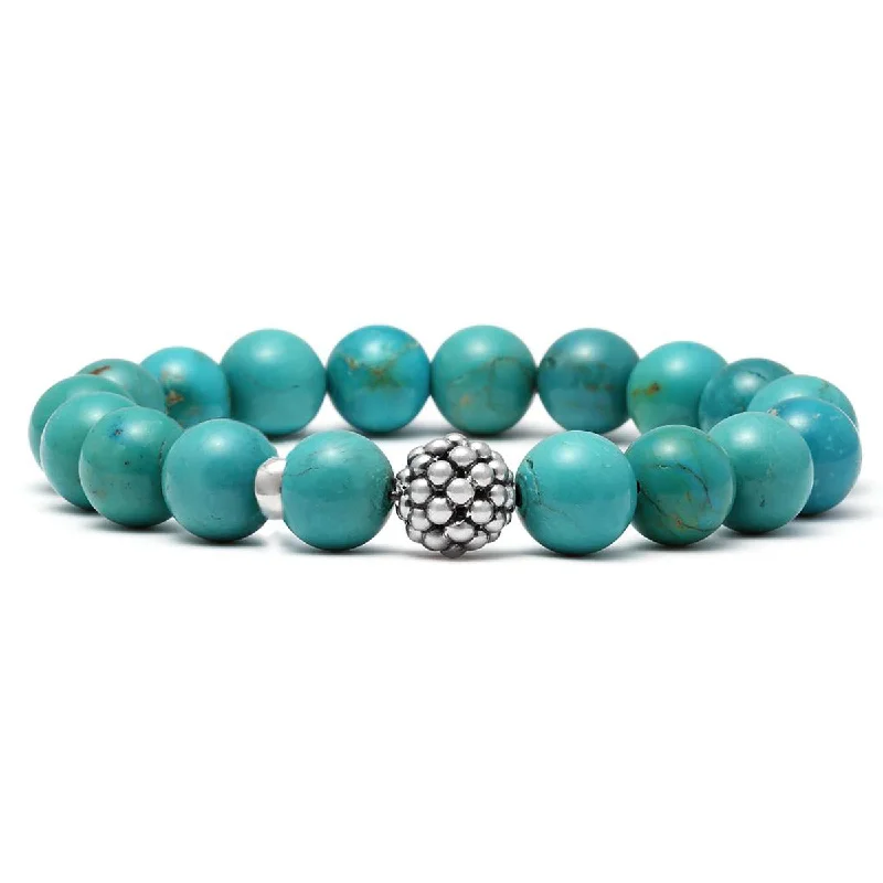 Women’s Personalized Silver Bracelets-Maya Turquoise Bead Bracelet