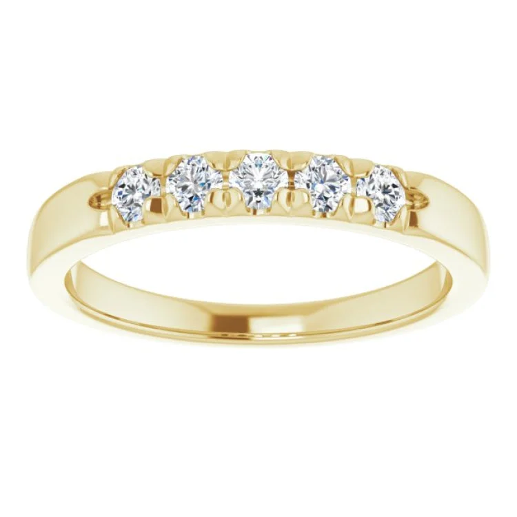 Elegant Silver Rings For Daily Wear-14K Yellow 1/3 CTW Natural Diamond Anniversary Band