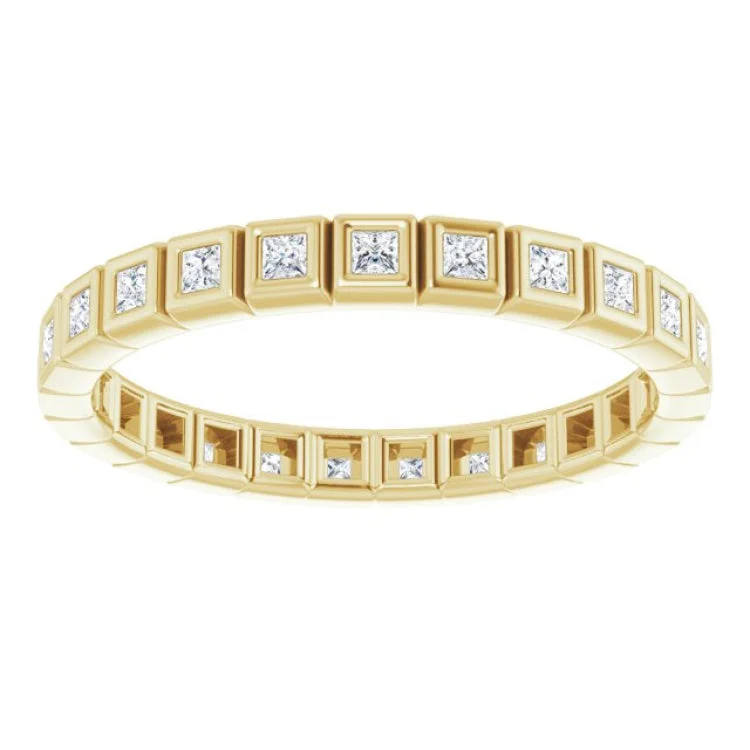 Custom Gold Rings For Anniversary Gifts-14K Yellow 1/3 CTW Natural Diamond Eternity Band Size 6