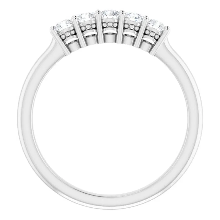 Simple Solitaire Rings For Engagement-14K White 1/3 CTW Natural Diamond Anniversary Band