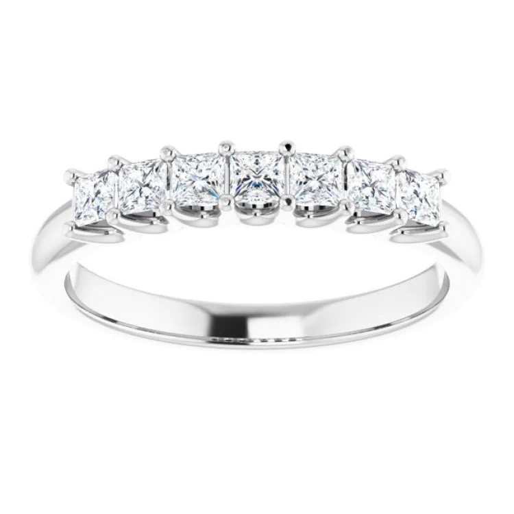 Simple Wedding Rings For Minimalist Weddings-14K White 1/2 CTW Natural Diamond Anniversary Band