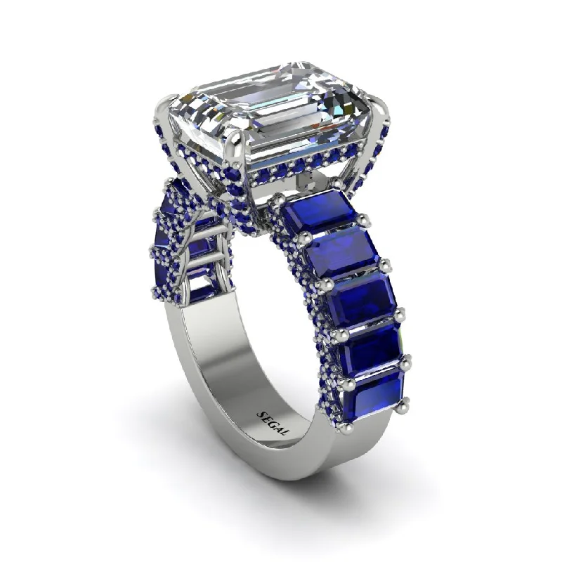 Elegant Sapphire Rings For Engagement-Luxury Emerald Cut Diamond Engagement Ring - Nadia No. 63