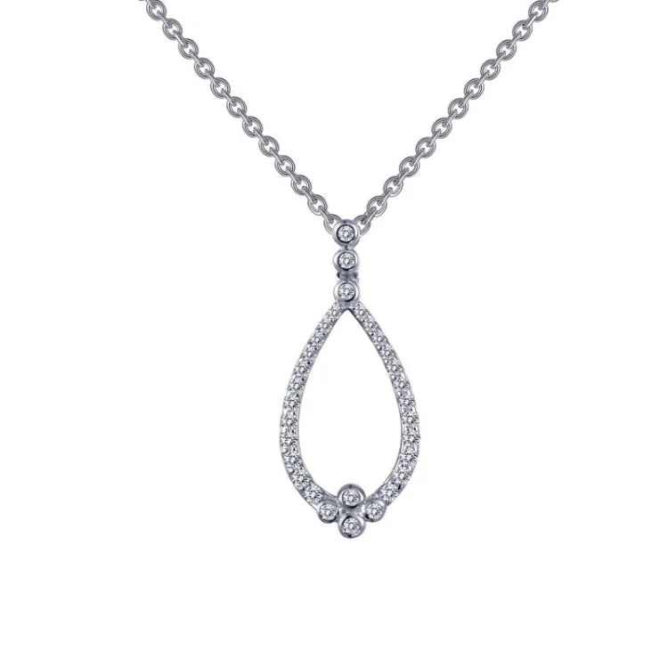 Handcrafted Silver Necklace For Gift Giving-Open Teardrop Necklace