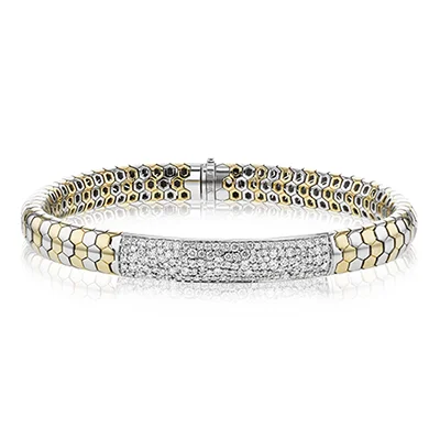 Artistic Friendship Bracelets-Men's Bracelet In 14k Gold With Diamonds LB2333