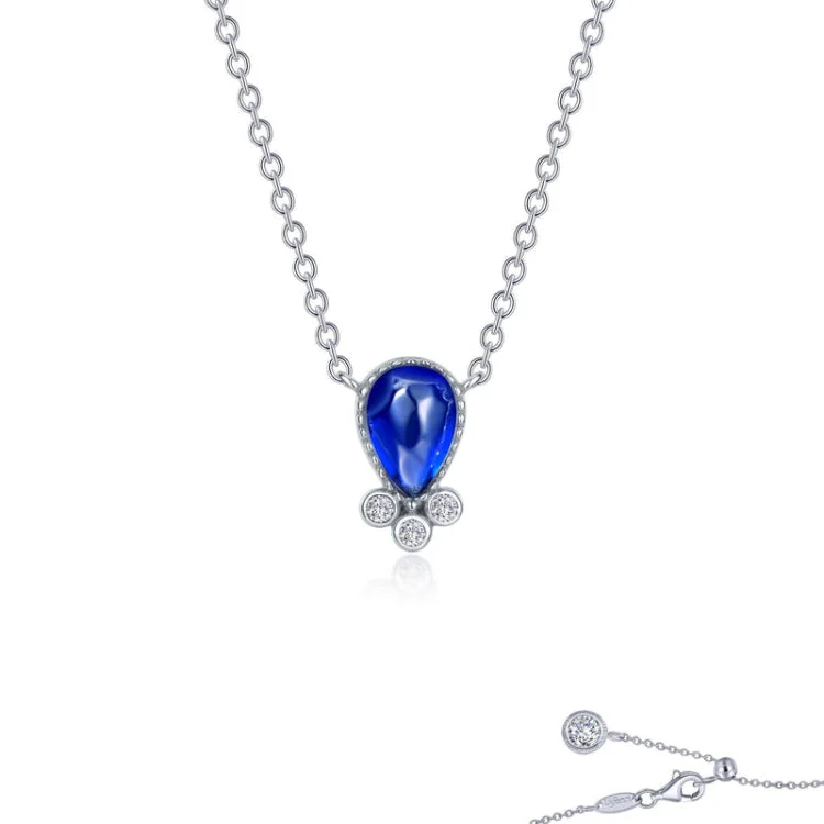 Classic Sapphire Necklace For Weddings-Fancy Lab-Grown Sapphire Necklace