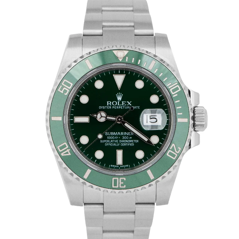 Women’s Watches With Interchangeable Straps-MINT 2018 PAPERS Rolex Submariner Date HULK Green Steel Watch 40mm 116610 LV BOX