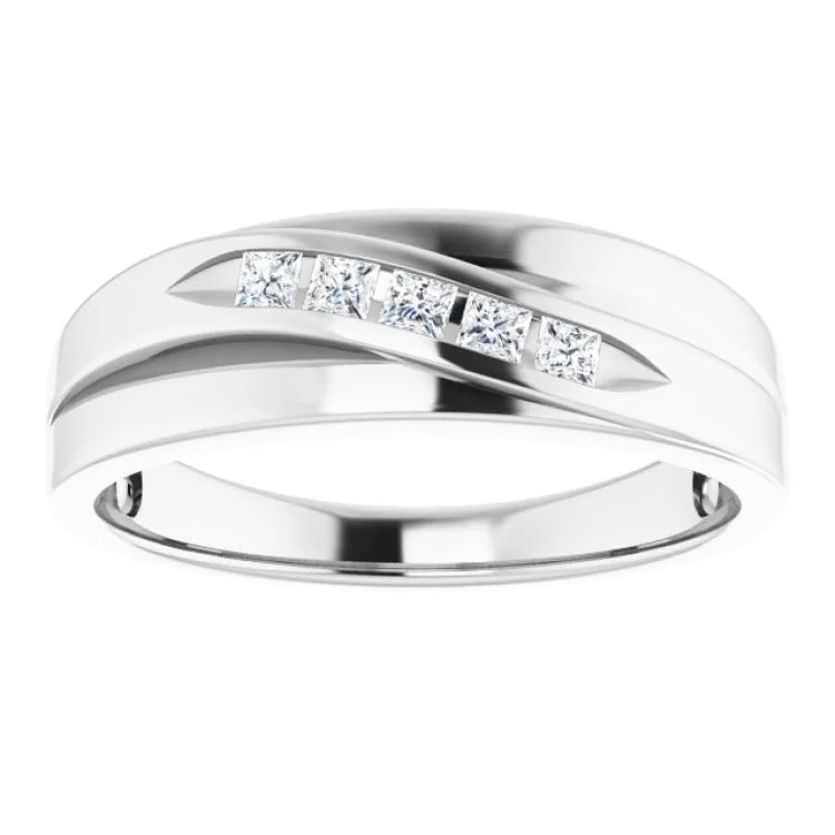 Trendy Stacking Rings For Casual Look-Platinum 1/4 CTW Natural Diamond Band