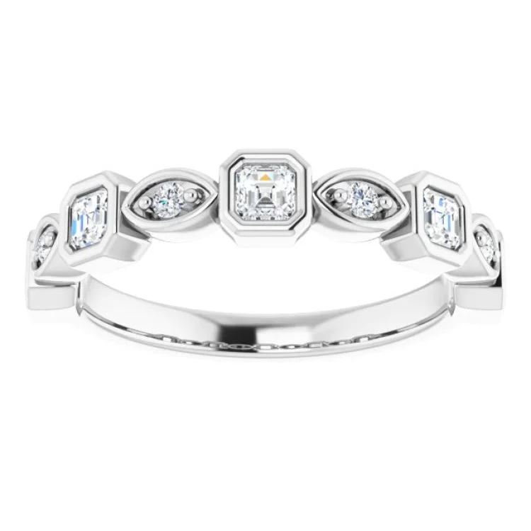 Unique Wedding Rings For Couples-14K White 1/2 CTW Natural Diamond Anniversary Band