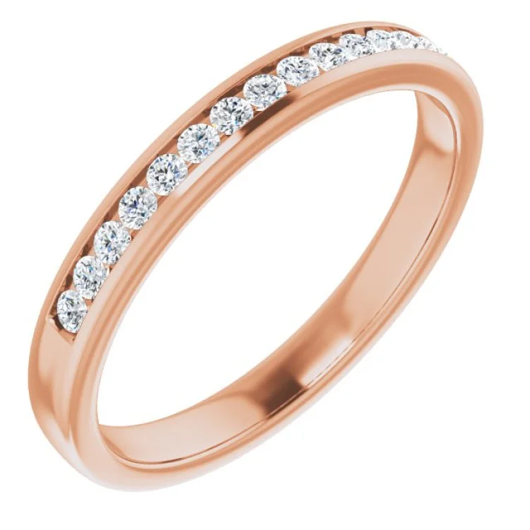 Unique Gemstone Engagement Rings For Brides-14K Rose 1/3 CTW Natural Diamond Band