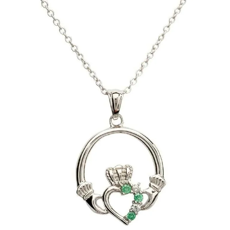 Elegant Teardrop Necklace For Evening Wear-Shanore : Claddagh Part Set Silver Necklace