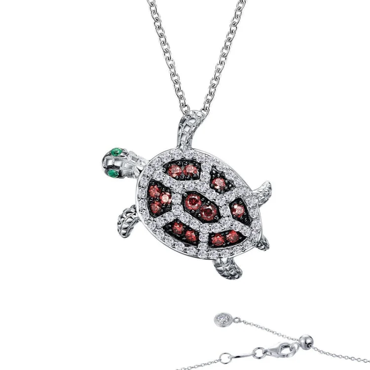 Classic Pearl Necklace For Formal Events-Whimsical Sea Turtle Necklace