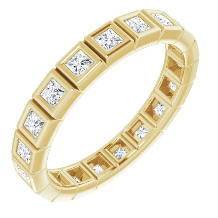 Custom Gold Band Rings For Weddings-14K Yellow 5/8 CTW Natural Diamond Eternity Band Size 7