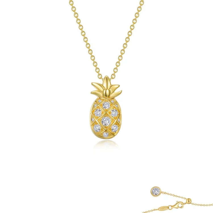 Sparkling Gold Necklace For Holiday Parties-Pineapple Necklace