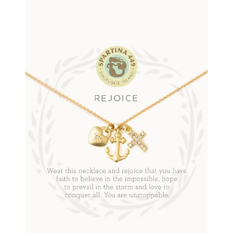 Personalized Name Pendant Necklace For Gifts-Spartina 449 : Sea La Vie Rejoice Necklace- Gold