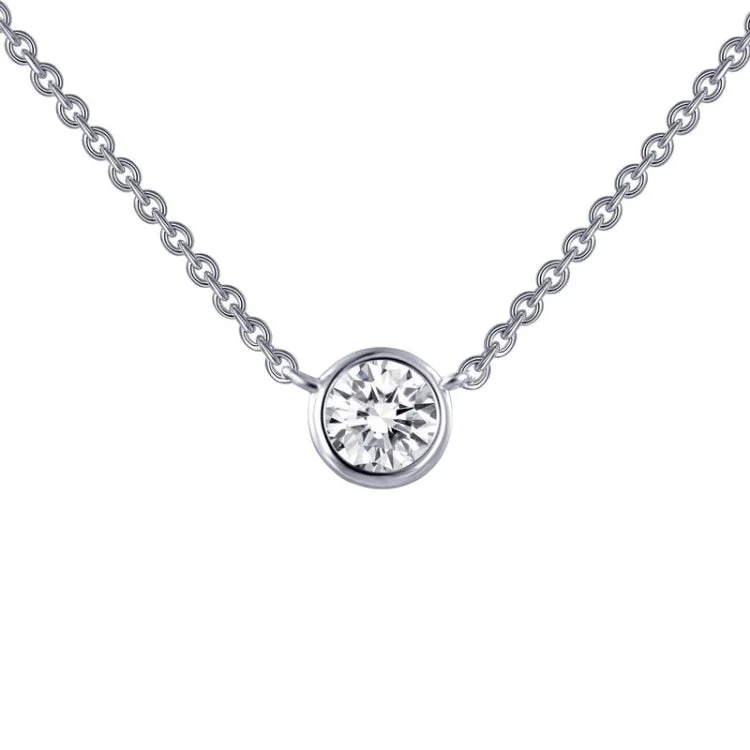 Luxury Necklace With Pearls For Weddings-0.46 CTW Solitaire Necklace