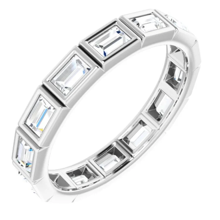 Luxury Diamond Wedding Bands For Brides-Platinum 1 1/6 CTW Diamond Eternity Band