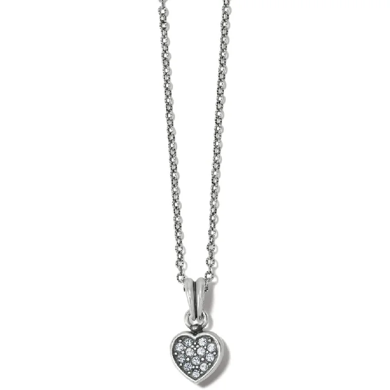 Classic Choker Necklace For Evening Events-Brighton : Meridian Zenith Heart Necklace in Silver