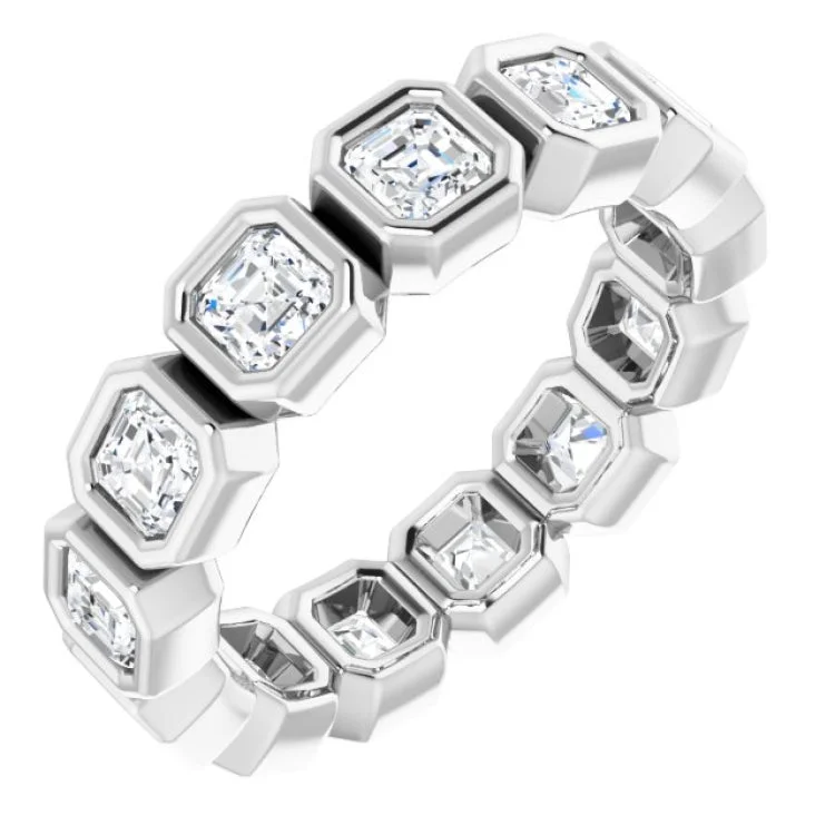 Bohemian Wedding Rings For Brides-14K White 2 CTW Natural Diamond Eternity Band Size 6