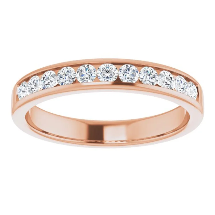 Elegant Promise Rings For Special Occasions-14K Rose 5/8 CTW Natural Diamond Band