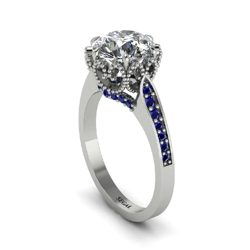 Luxury Wedding Rings For Bridesmaids-Diamond Milgrain Engagement Ring - Yara No. 63