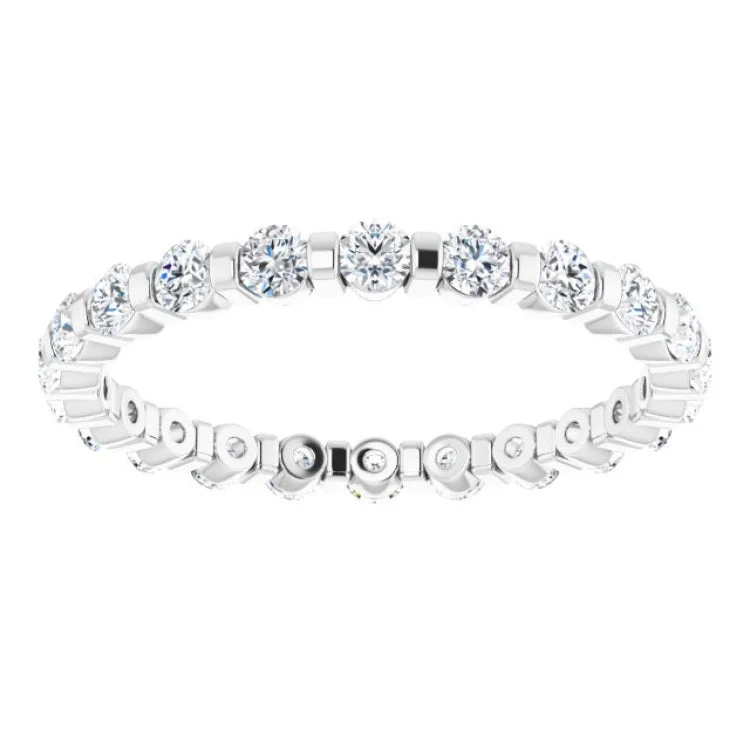 Simple Silver Engagement Rings For Bridesmaids-Platinum 5/8 CTW Natural Diamond Eternity Band Size 5