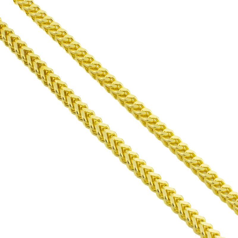 Large Chunky Necklace For Bold Look-3mm Franco 22" Chain Necklace in 22K Yellow Gold - 38 Grams