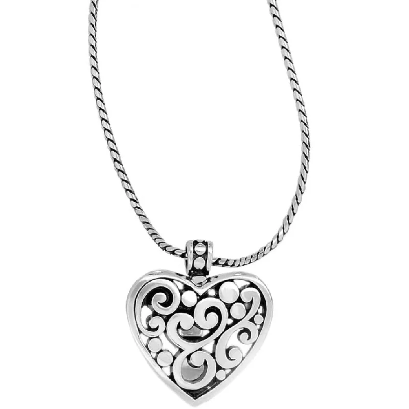 Classic Choker Necklace For Fashionable Look-Brighton - Contempo Heart Badge Clip Necklace