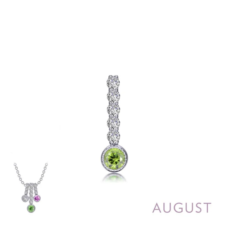 Custom Silver Necklace For Wedding Gifts-August Birthstone Love Pendant