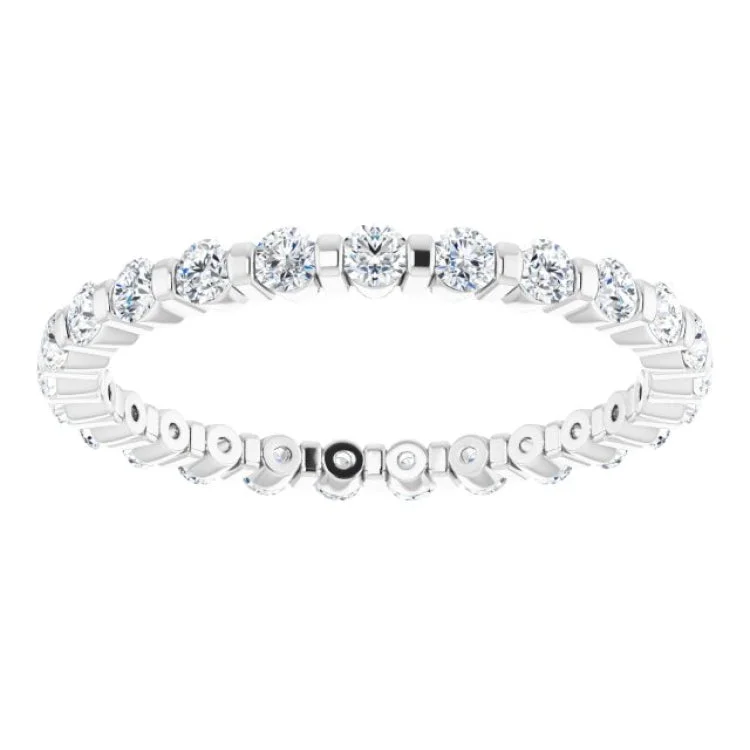 Custom Promise Rings For Her-Platinum 1/2 CTW Natural Diamond Eternity Band Size 7