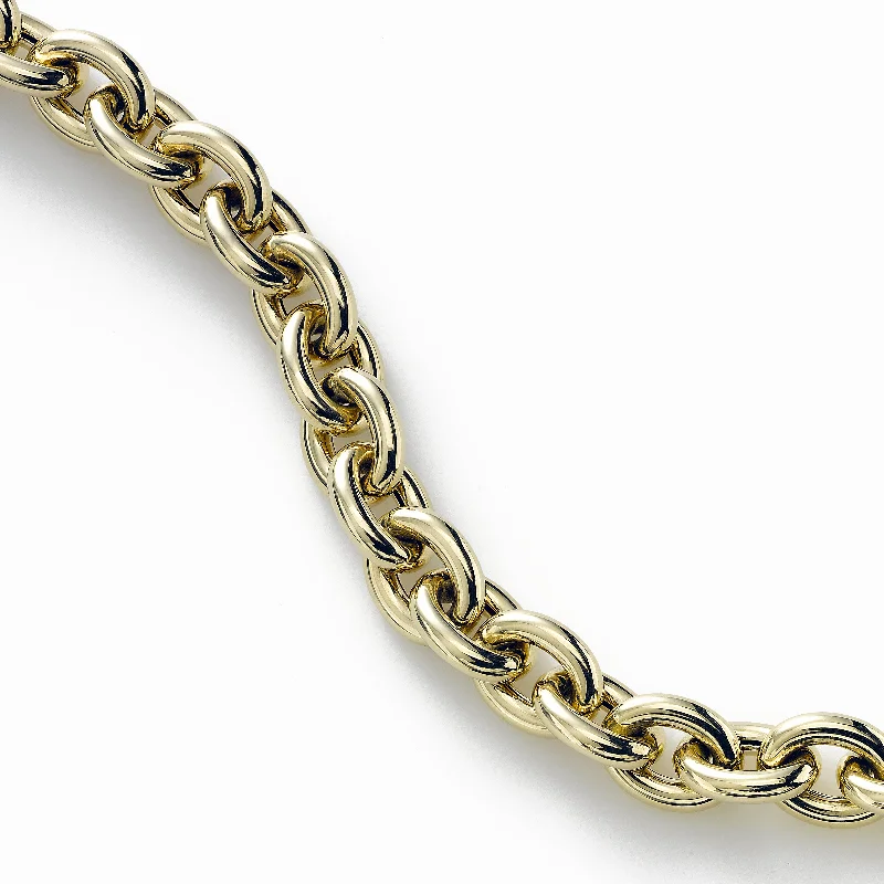 Wedding Bracelets For Brides-Polished Rolo Link Bracelet, 7.50 Inches, 14K Yellow Gold