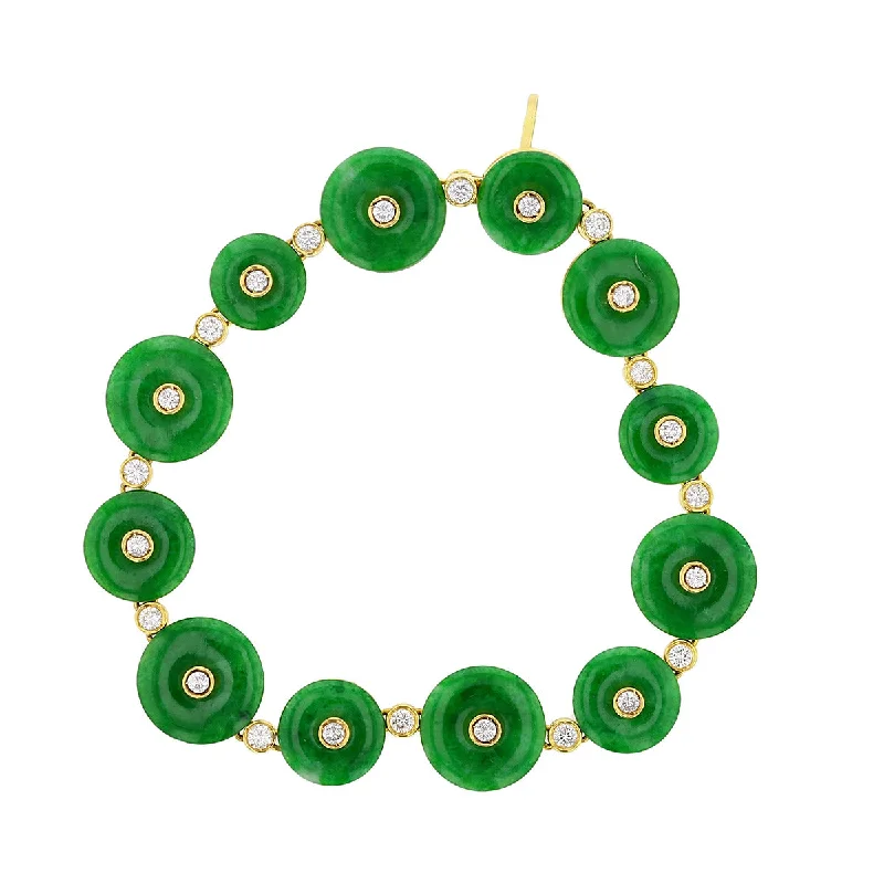 Stylish Bracelets For Young Adults-Jadeite and Diamond Bracelet