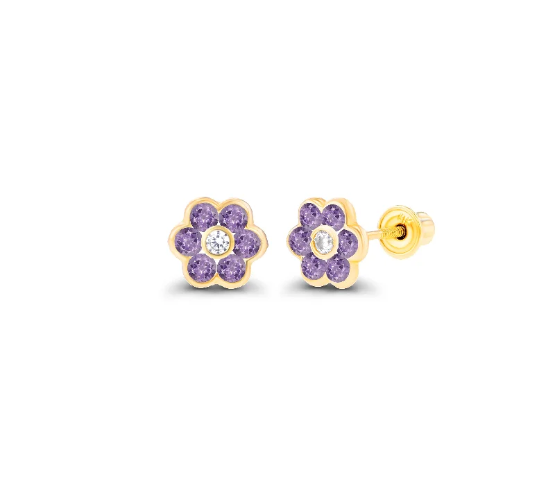 Romantic Earrings For Her-Flower Stud Earrings (14K)