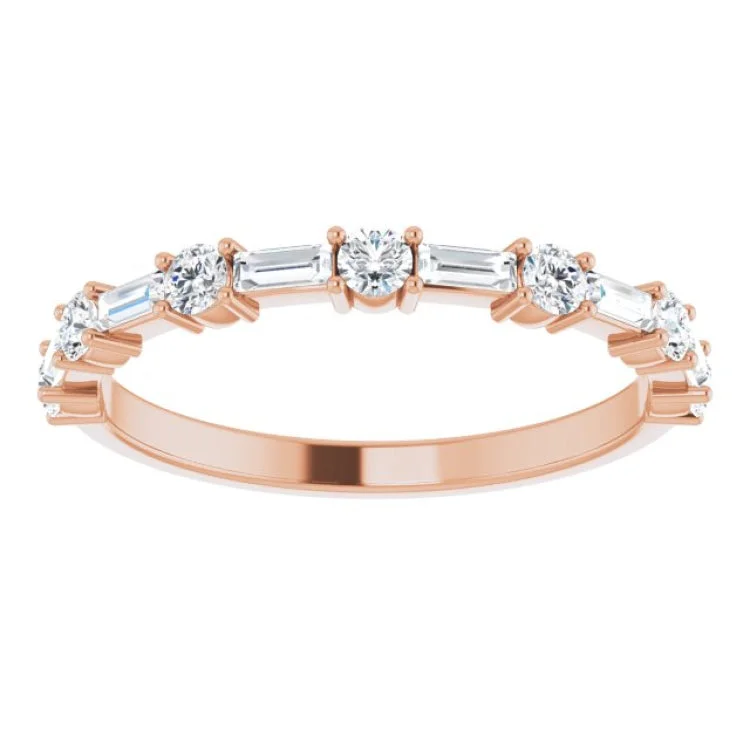 Custom Rose Gold Engagement Rings For Her-14K Rose 1/2 CTW Natural Diamond Anniversary Band