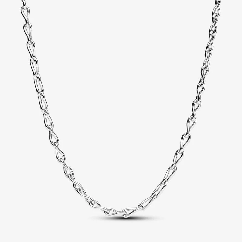 Handcrafted Gemstone Pendant Necklace-PANDORA : Infinity Chain Necklace - Sterling Silver