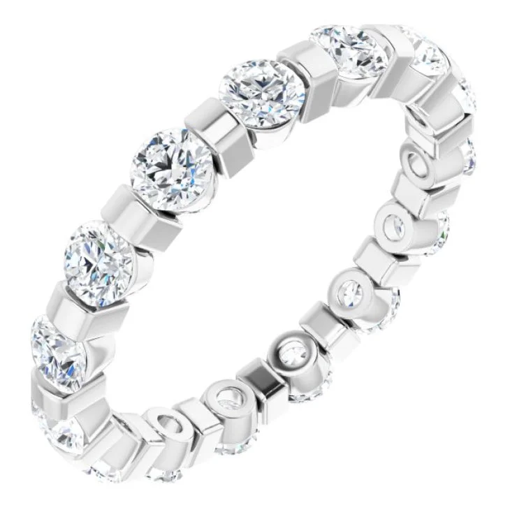 Custom Wedding Rings For Elegant Brides-Platinum 1 1/2 CTW Natural Diamond Eternity Band Size 5