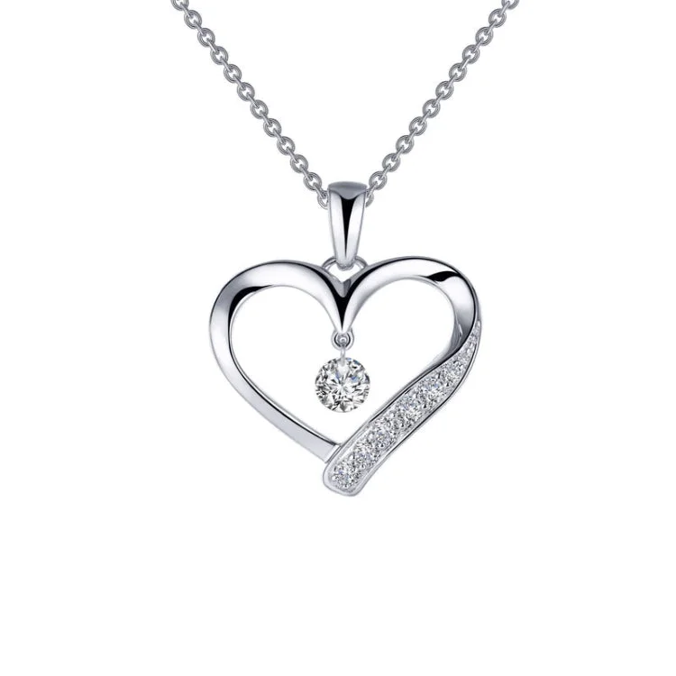 Custom Nameplate Necklace For Gifts-Open Heart Pendant Necklace