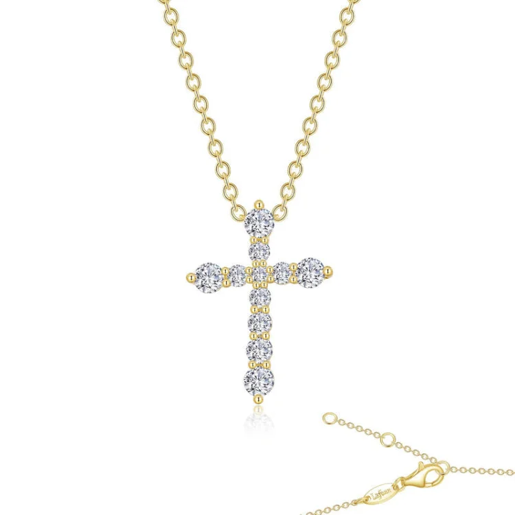 Classic Gold Chain Necklace For Bridesmaids-0.67 CTW Cross Pendant Necklace