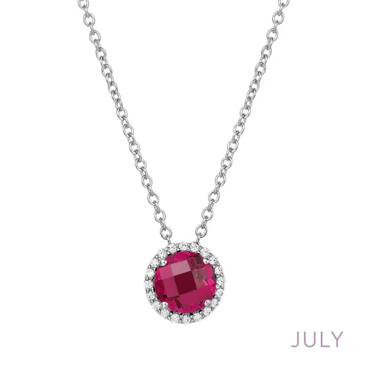 Simple Crystal Necklace For Casual Look-July Birthstone Necklace