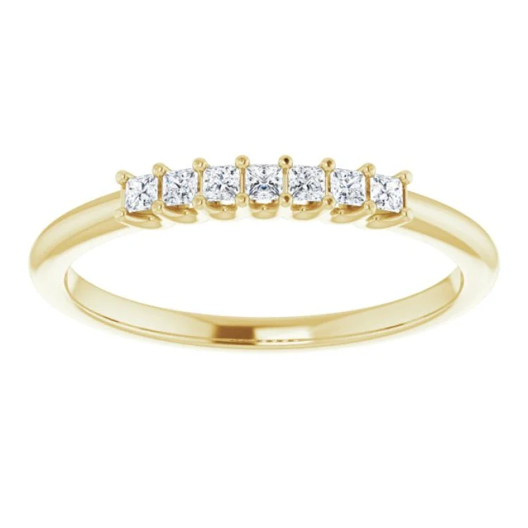 Custom Rose Gold Rings For Bridesmaids-14K Yellow 1/6 CTW Natural Diamond Anniversary Band