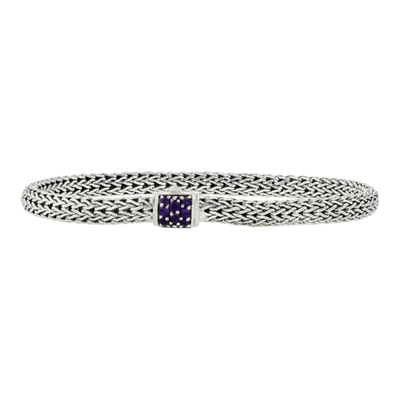 Rose Gold Bracelets For Women-John Hardy Classic Chain Bracelet with Amethyst