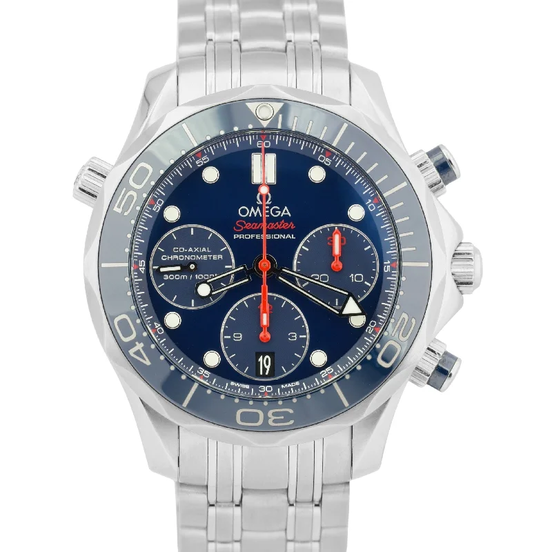 Unique Watches With Vintage Styles-Omega Seamaster Diver 300 Chronograph 42mm Blue Steel 212.30.42.50.03.001 BOX